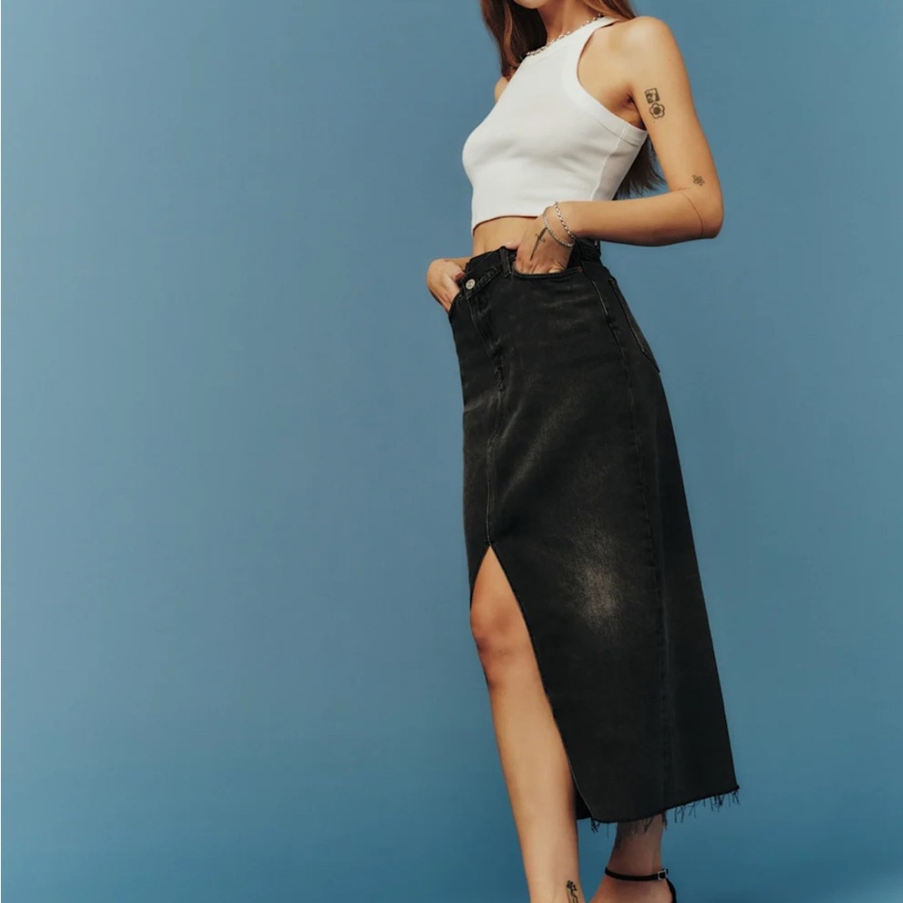 Nila Long Denim Skirt
